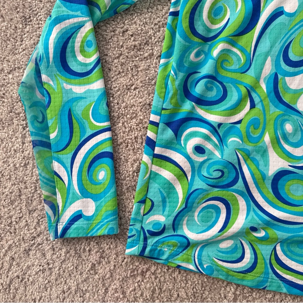 IBKUL UPF 50+ Protection Longsleeve Half Zip Top XS Beach Vacation Workout - Picture 2 of 14